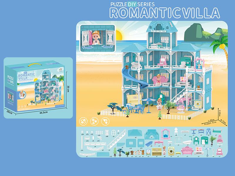 DIY Blue Villa Princess House