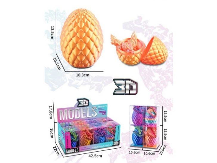 3D13.5Cm Dragon Egg +32.5Cm Crystal Flying Dragon (8Pcs Single Price)