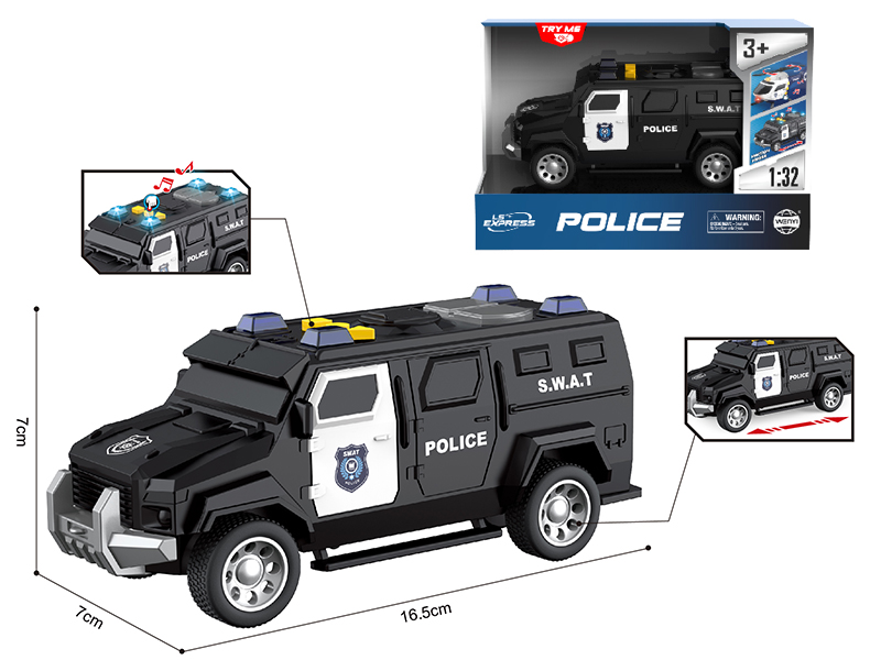 1:32 Friction Special Police Vehicle(Sound & Lights)