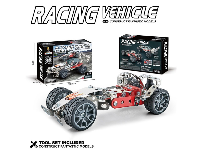 Diy Metal Building Block Racing Car 146 Pieces
