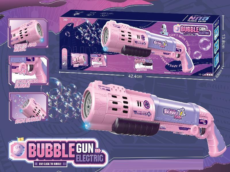 10-Hole Large Purple Electric Laifu Bubble Gun + Cool Lights And Music