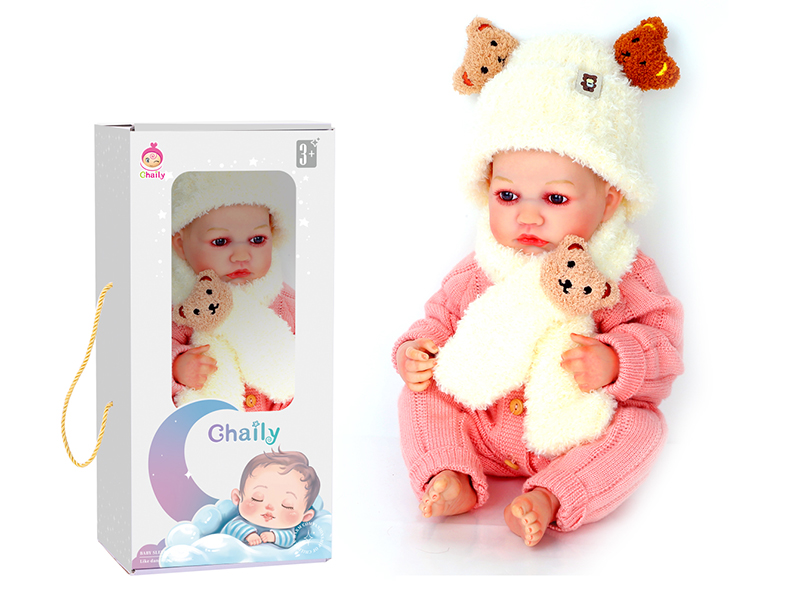 43cm Reborn Baby Doll With Diaper, Birth Card, Bottle, Magnetic Pacifier