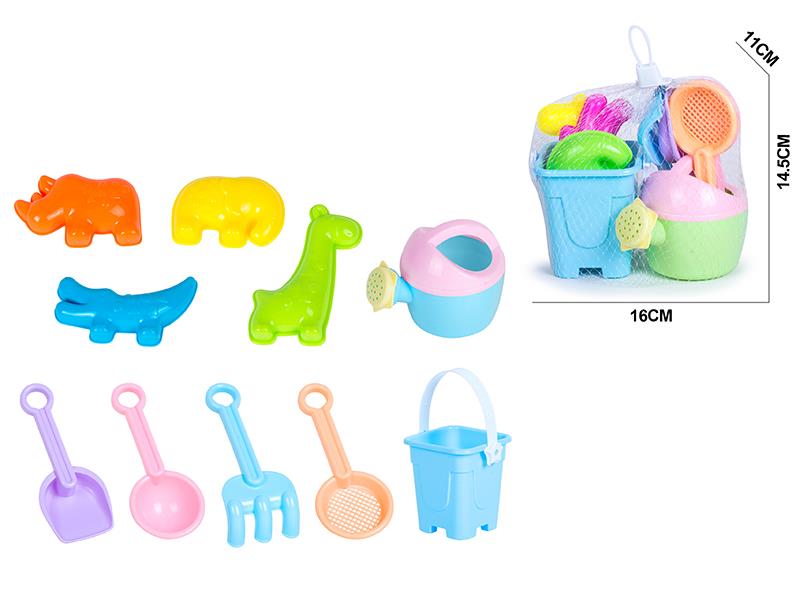 Beach Bucket Animal Sand Mold Set 10pcs