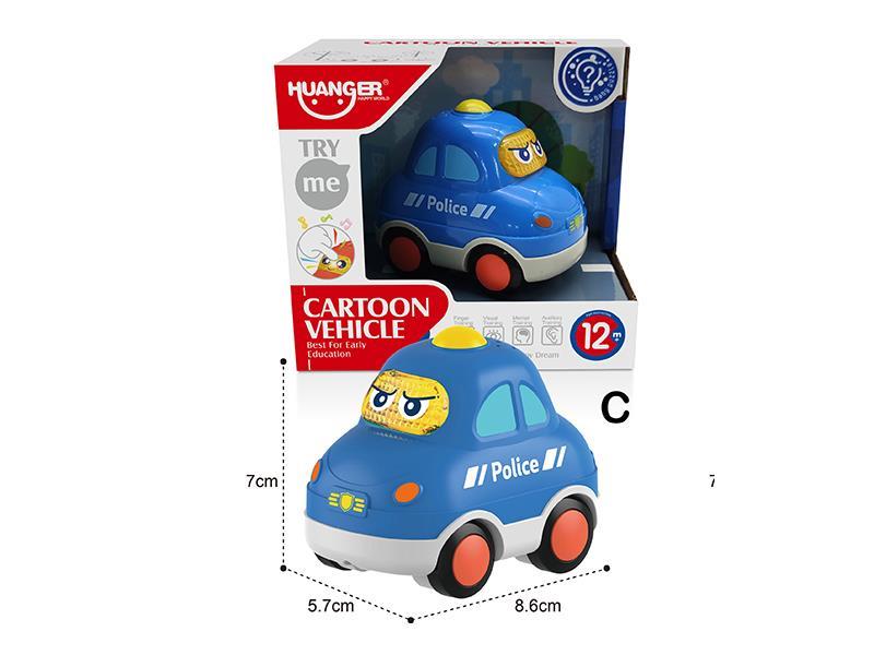 Slide Cartoon Car With Sound And Light-Police Car