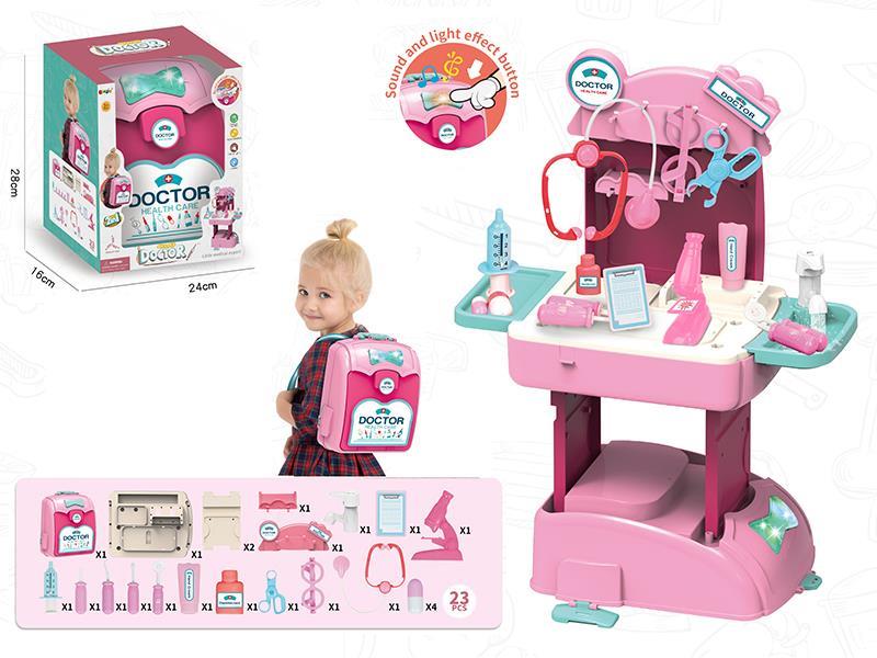 2 In 1 Backpack Doctor Set With Sound And Light