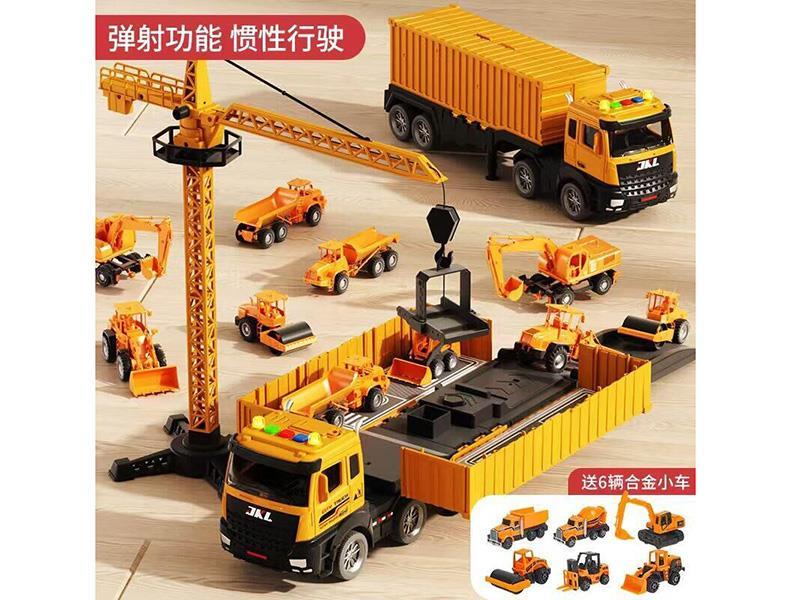 Engineering Story Car + 6 Alloy Car + Crane Tower