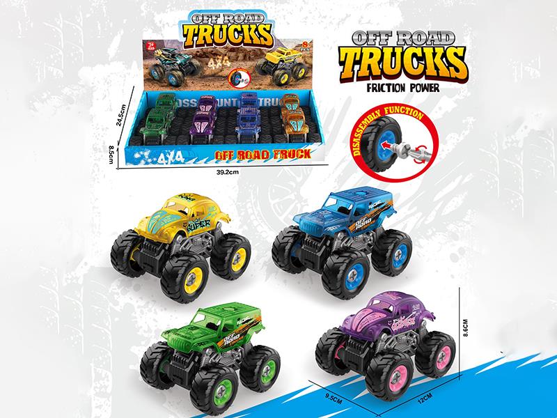 DIY Assembly Friction Transparent Off-Road Vehicle 8PCS