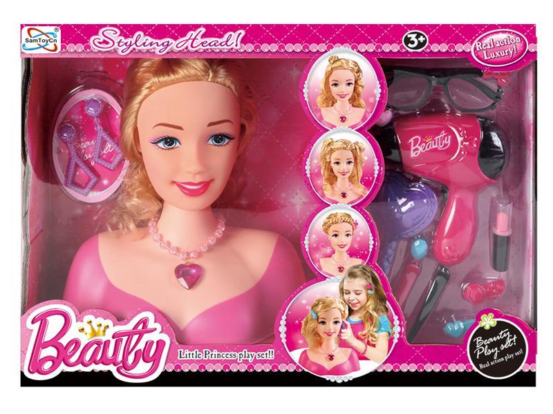 Barbie Head +Adornment Toys Set