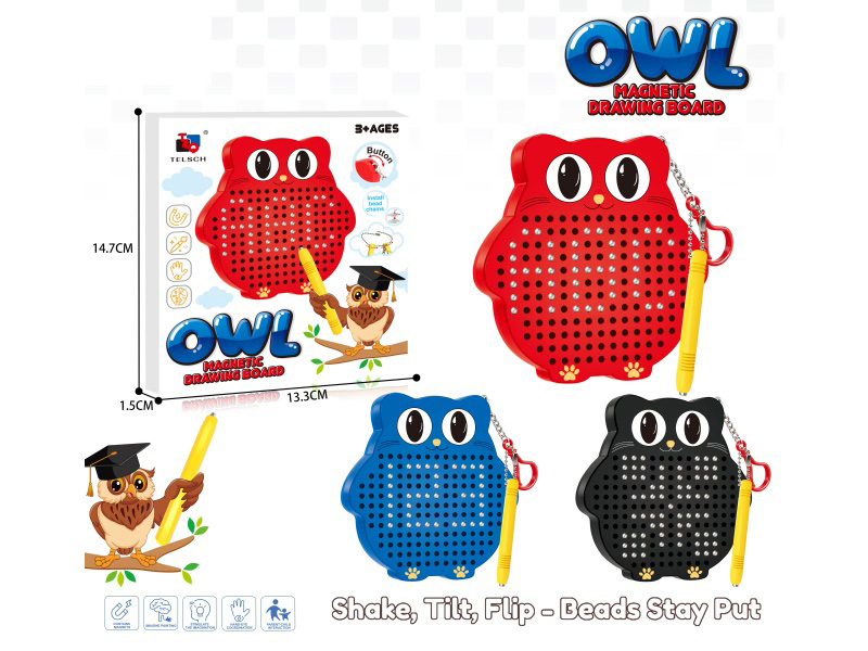Magnetism Brush Drawing Board Owl (Puzzle)