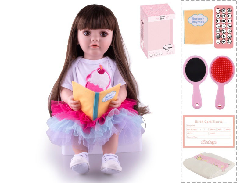 22-Inch Bionic Smart Rebirth Doll, Capable Of Bionic Shaking Of The Head, Raising Of The Hand, Mouth Movement To Speak, Intelligent Dialogue, Recording, Imitating The Tongue, Oral Skills, Dance Music