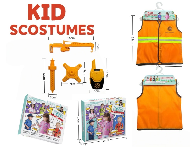 Diy Clothing Role-Playing Engineering Reflective Vest + 4-Piece Set (Thickened Style) (Color Box Style)
