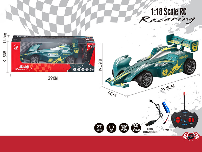 1:18 4CH R/C Racing Car With Lights