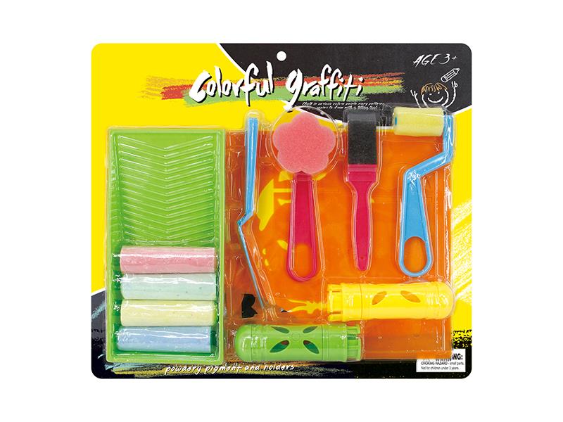 Chalk Colorful Graffiti Set 13pcs(2 Graphics Template)