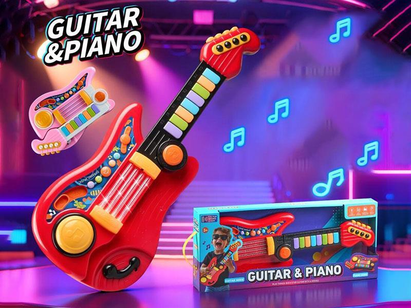 Infrared Sensor Folding Guitar And Electronic Organ Two-In-One