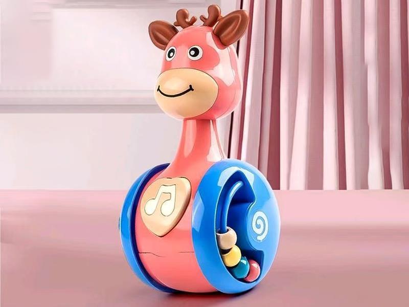 Pink Deer Tumbler Baby Crawling Toy