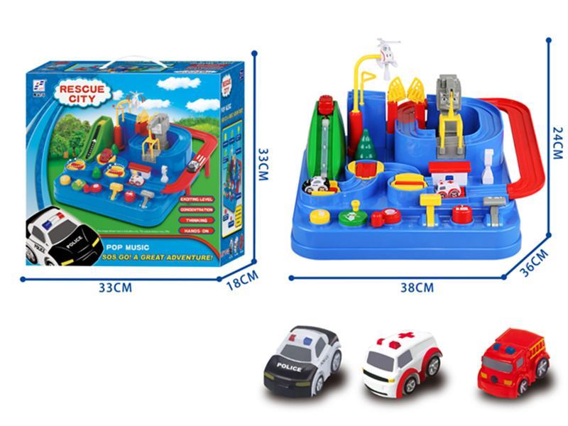 Mechanical Track Adventure With Music,3 Cars