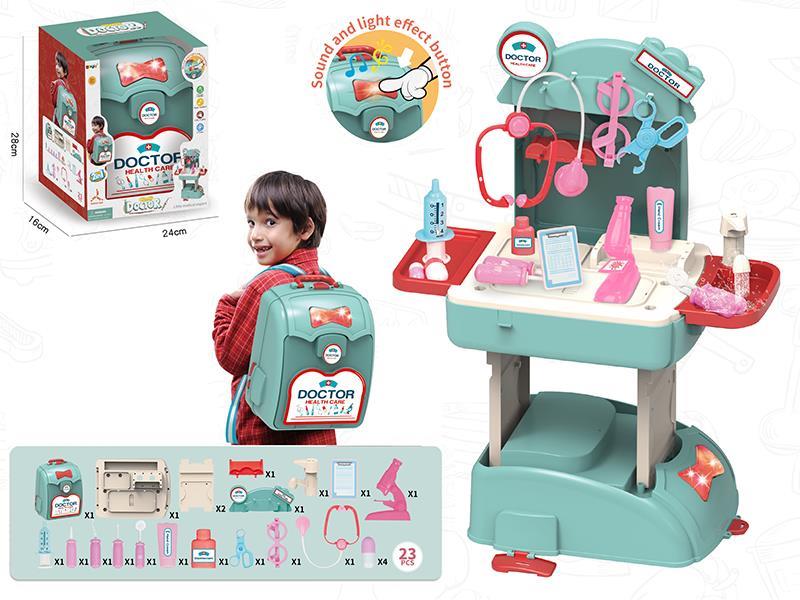 2 In 1 Backpack Doctor Set With Sound And Light
