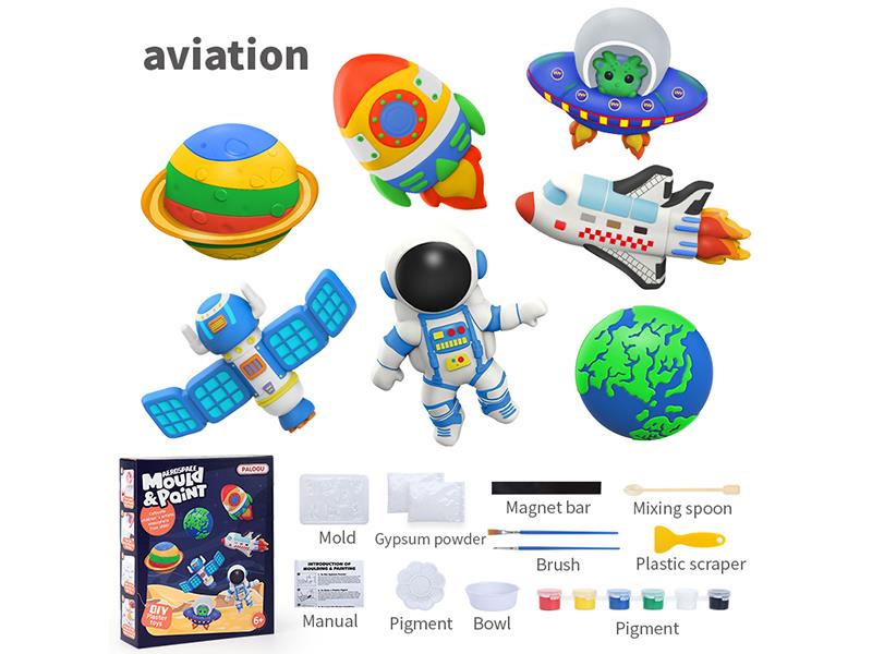 DIY Aerospace Plaster Mould Color Drawing Toy