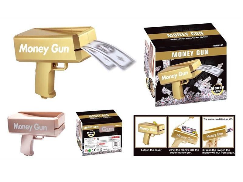 Gold/Pink Automatic Money Spray Gun (Painted Version)