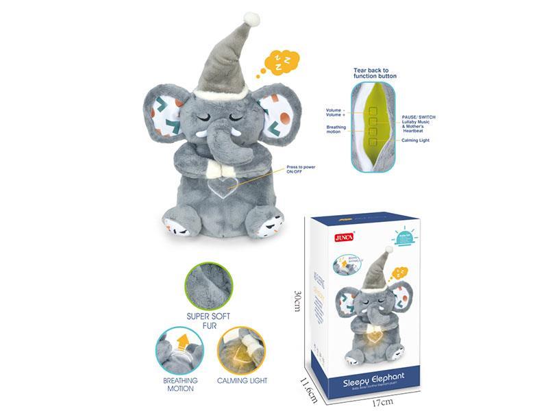 Baby Sleep Soother Plush Elephant With Sound And Lights