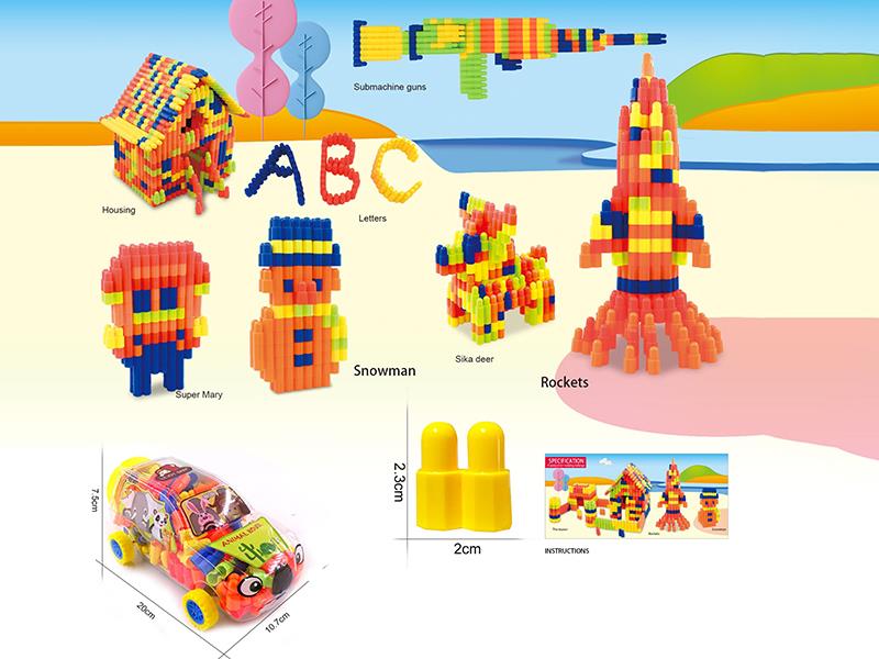 Mini Off Road Vehicle Shaped Can Packing Bullet Head Building Blocks 105g(110PCS+)