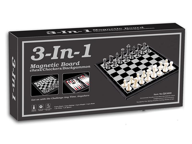 3 In 1 Magnetism Backgammon/Chess/Checkers