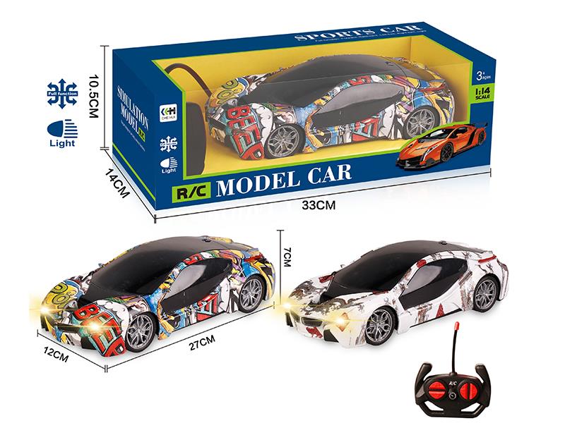 27Mhz 1:14 4-Channel Graffiti Remote Control Car BMW i8 With Lights