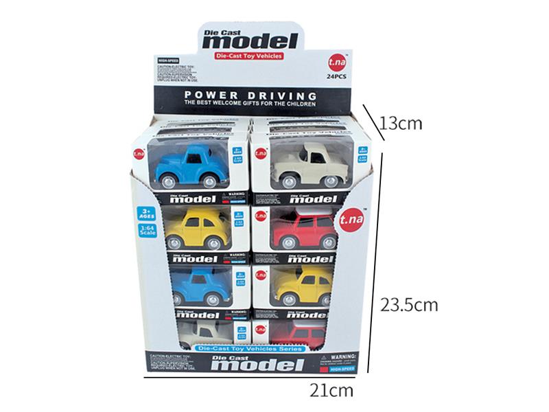 Q Edition Alloy Pull Back Vintage Car 24pcs