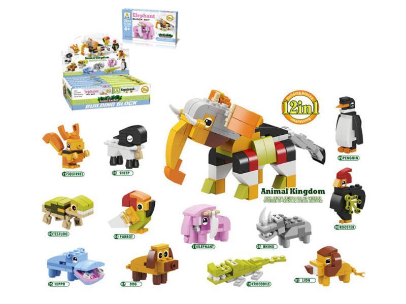 12PCS 12 In 1 Animal Series Building Blocks