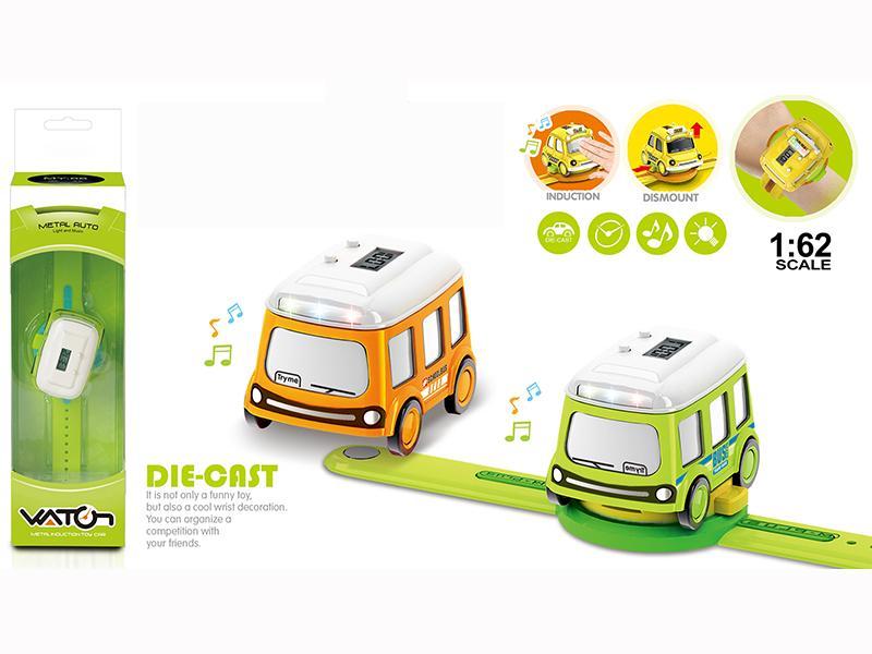 1:62 Alloy Watch Q Version Bus Interactive Induction WithLight And Music