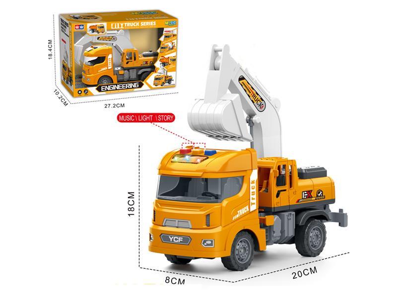 Friction Sanitation Truck With Light And Music(Excavator)