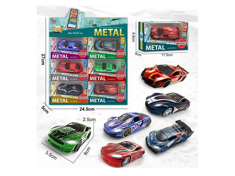 6PCS Slide Alloy Car