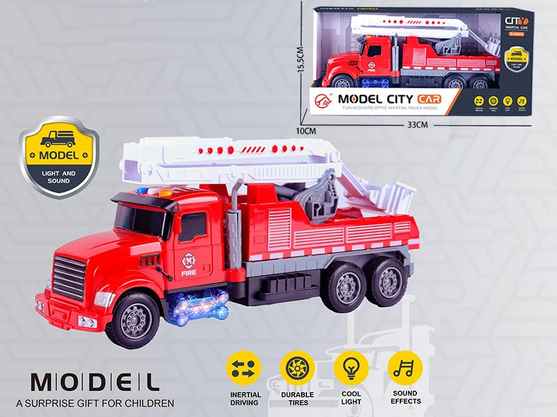 Friction Aerial Platform Fire Engine With Sound And Lights