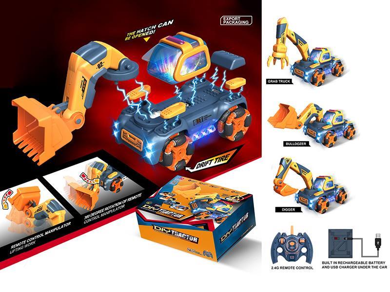 1:18 2.4G 10-Channle Remote Control DIY Engineering Truck