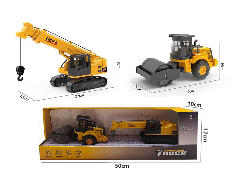 Friction Plastic Crane + Road Roller