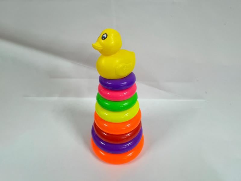 Duckling Rainbow Tower Jenga Ring 8 Layers
