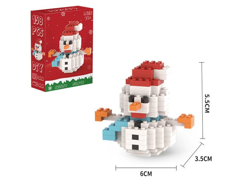 158PCS Christmas Series Snowman Building Blocks