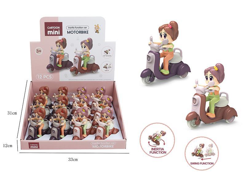 Cartoon Rotating Motorcycle 12pcs