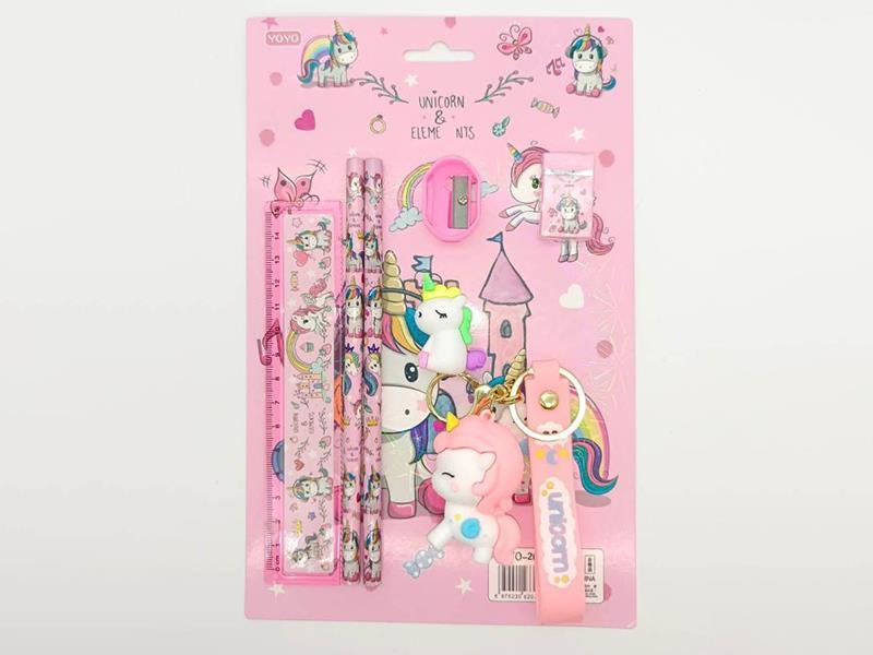 Stationery Set+Keychain Unicorn