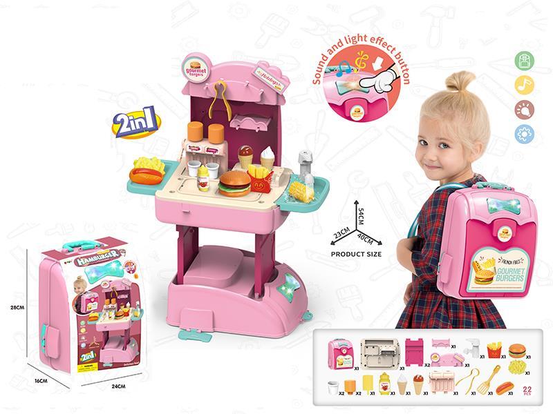 2 In 1 Hamburger Backpack With Sound And Light