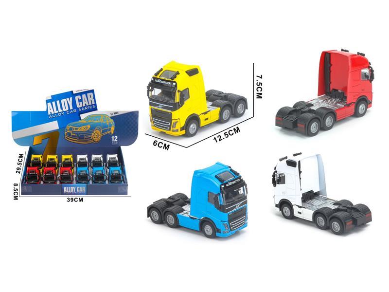 12PCS Pull Back Tow Truck With Light And Sound