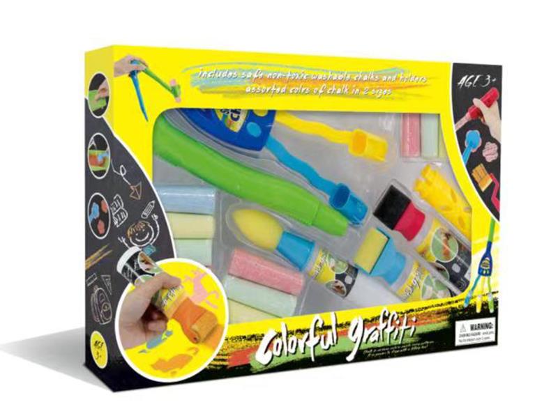 Chalk & Rainbow Rake Graffiti Set 18pcs
