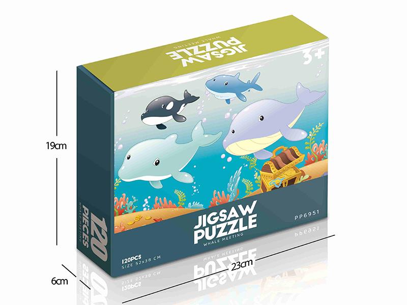 120pcs Jigsaw Puzzle - Whale Meeting