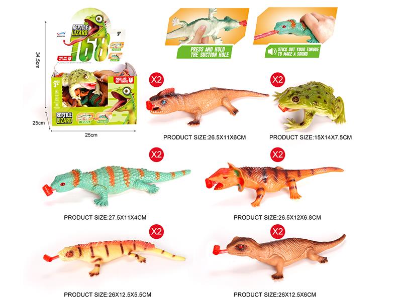 Vinyl Sea Reptile Model(12PCS)Pinch And Out Tongue