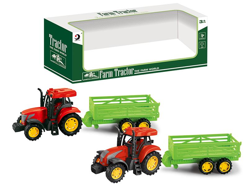 Friction Farm Tractor Trailer Toy(Lights And Music)