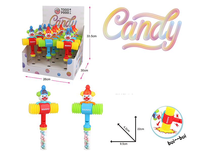 Clown BB Hammer Candy Toys 12pcs