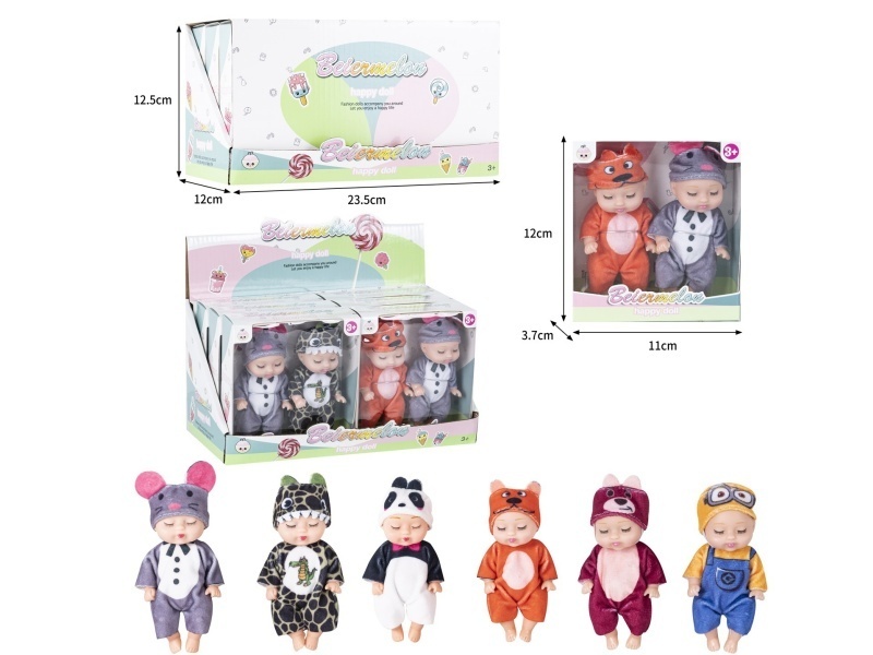 4-Inch Solid 2-Person Sleeping Doll (6 Boxes)