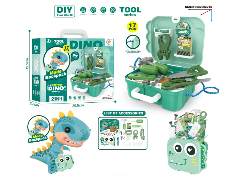 Dinosaur Backpack Tools House Play Set