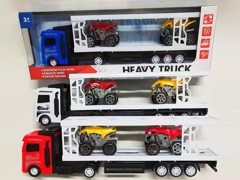 Friction Heavy Truck With Beach Motorcycle