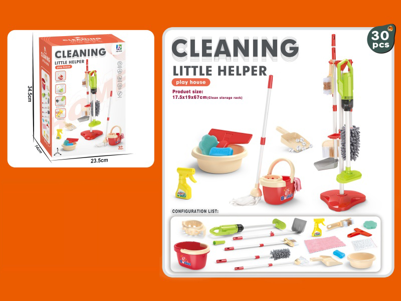 Cleaning Tool Set 30Pcs (With Vacuum Cleaner, 3 Aa Capsules Without Battery, Red)